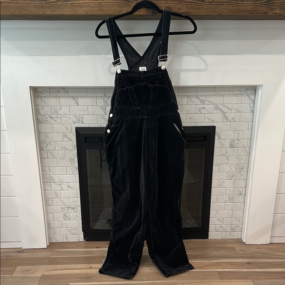 GAP girls Black velvet Overalls